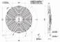 Preview: 382mmØ SPAL LÜFTER MOTORKÜHLUNG 1760m³/h 12V saugend