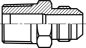 Preview: Doppelnippel NPT 1/2"-UN auf 1 1/ 16"-12 AN-12 Dash, Stahl verzinkt