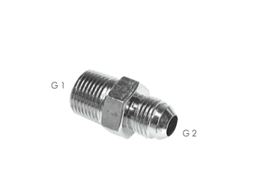 Doppelnippel M8x1 zu 7/16"-20(JIC) AN-4 Dash, V4A