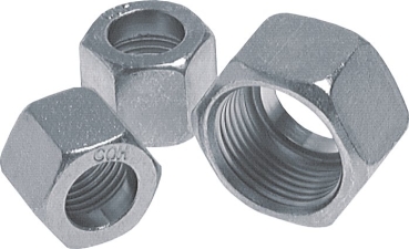 Überwurfmutter DN8, M 16 x 1,5  Bohrung 11,50mm, Stahl verz.