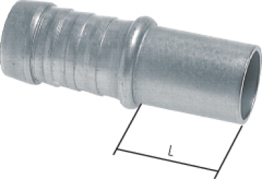 Schlauchnippel Rohr 8mmØ - Schlauch 7-8mm, Stahl verzinkt