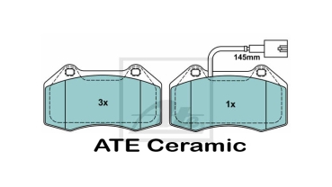 Scheibenbremsbelag Satz ATE Ceramic für Brembo 4Kolben