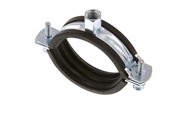 Halter 55 - 61mmØ ,Stahl verzinkt mit Gummieinlage