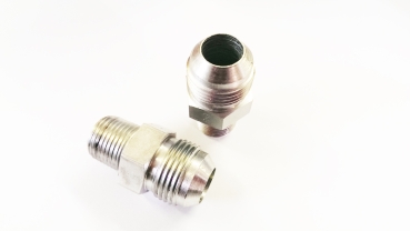 Doppelnippel NPT 1/2"-UNF auf 3/4"-16 AN-10 Dash, Stahl verzinkt