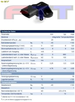 Ladedrucksensor 1.5bar (250KPA)