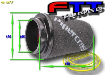 Pipercross Universal Air Filter Ø70xA100xB150