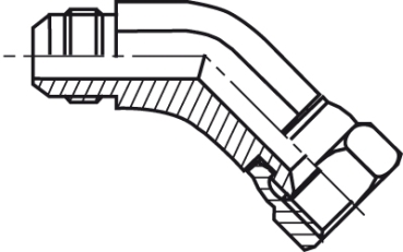 45°-Einschraubwinkel 3/4 - 16 UNF AN-8 Dash