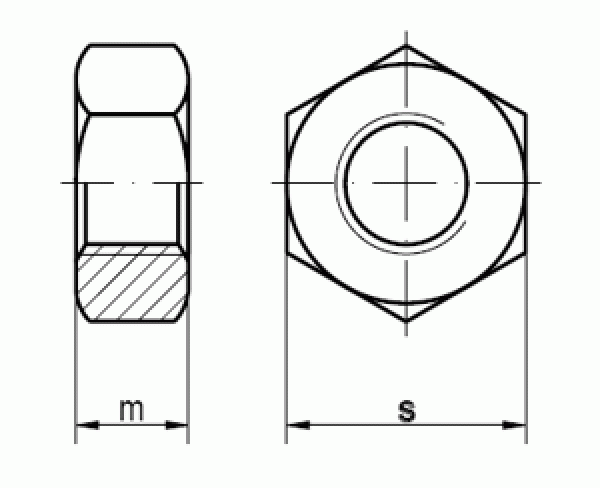 M10x1 Sechskantmutter, FEIN-Gewinde A2
