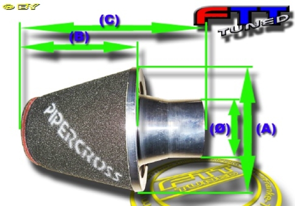 Pipercross Universal Air Filter Ø100xA200xB110x190