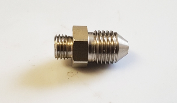 Doppelnippel M8x1 zu 7/16"-20(JIC) AN-4 Dash, V4A