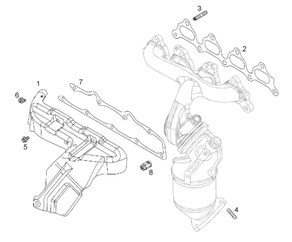 M8x1.25 FTT© MUTTER AUSPUFFKRUEMMER AN ZYLINDERKOPF für Krümmer / Turbo