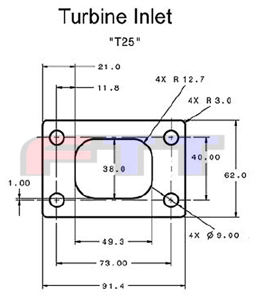 T25 Krümmerflansch 12mm (Stahl)