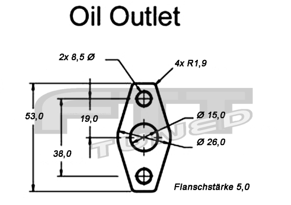 Oil Rücklauf Kit 38-M8-1/2NPT-13