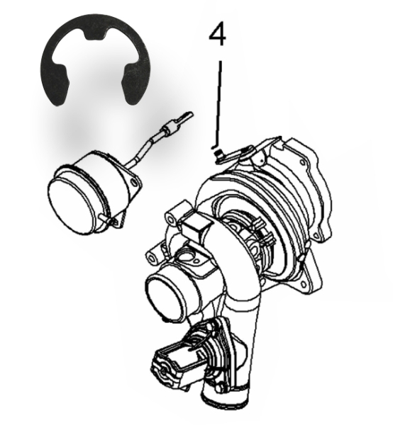 Sicherungsklemmring 2.8l V6 Wastegate Schubstange an AGG (intern)